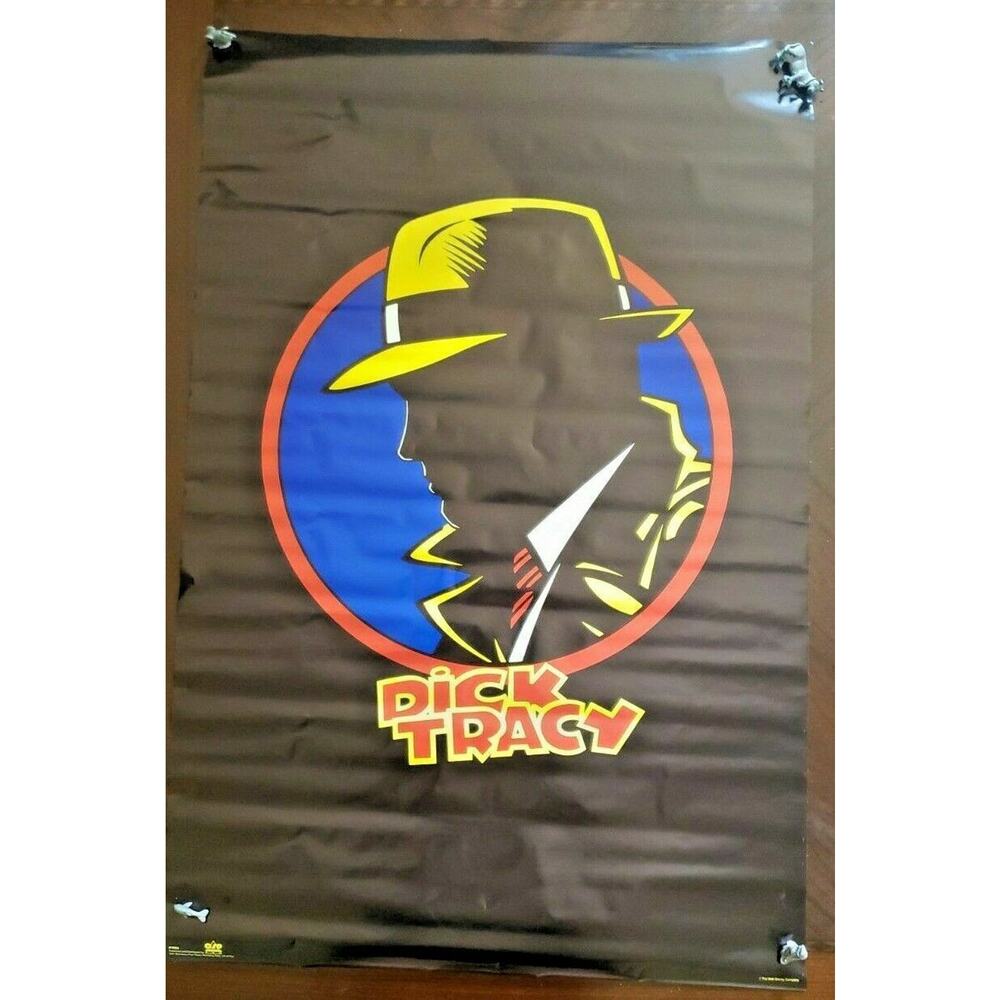 Dick Tracy Machine Gun Poster 1990 35X23 Walt Disney O.S.P. Sealed #1682